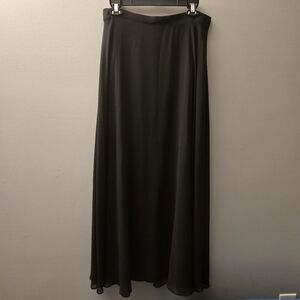 Alex Evenings Womens Chiffon Maxi Skirt L Black A Line